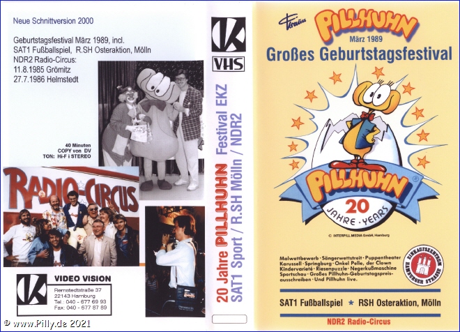 Pilly Pillhuhn VHS Kassette vom 20. Geburtstag von Pillhuhn