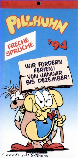 Pillhuhn Kalender Freche Sprüche 1994