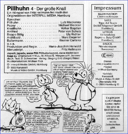 Folge 4 Pillhuhn - Der große Knall (Inlay)