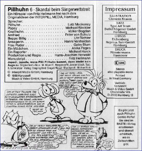 Folge 6 Pillhuhn - Skandal beim Sängerwettstreit (Inlay)