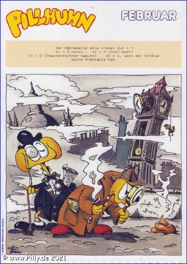 Pillhuhn Schülerkalender 1988 Februar