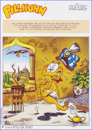 Pillhuhn Schülerkalender 1988 März