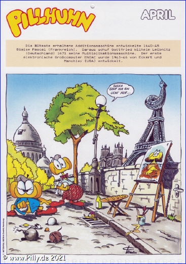 Pillhuhn Schülerkalender 1988 April