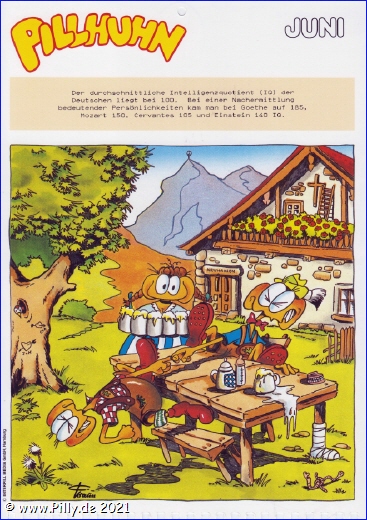 Pillhuhn Schülerkalender 1988 Juni