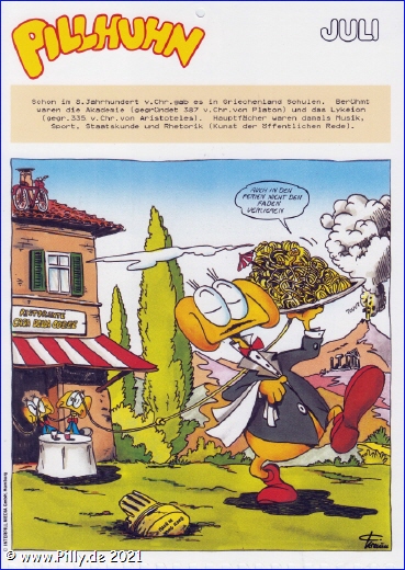 Pillhuhn Schülerkalender 1988 Juli