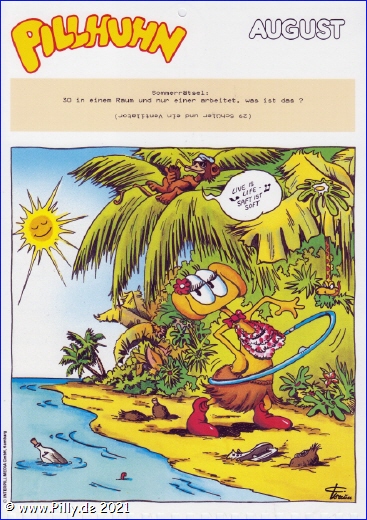 Pillhuhn Schülerkalender 1988 August