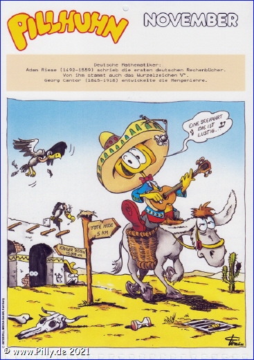 Pillhuhn Schülerkalender 1988 November
