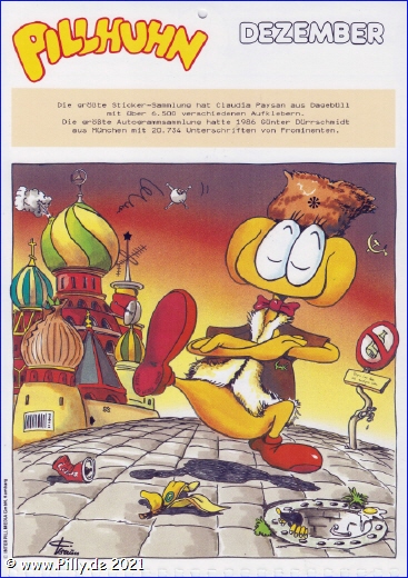 Pillhuhn Schülerkalender 1988 Dezember