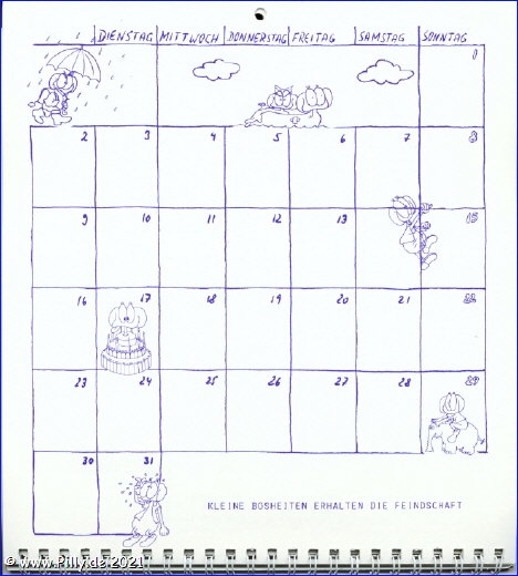 Schlerkalender Kalenderblatt  Mrz 1987