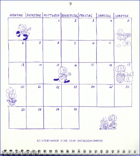 Schülerkalender Kalenderblatt April 1987