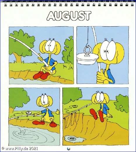 Der Schlerkalender 1987 August Pillhuhn beim Angeln, Stpsel