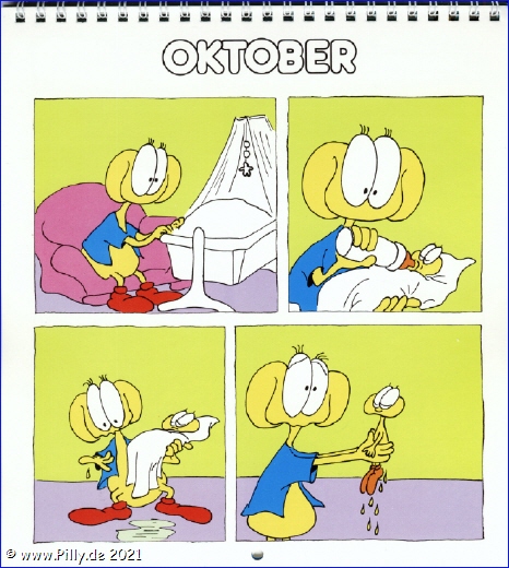 Der Schlerkalender 1987 Oktober Pillhuhn beim Baby wickeln