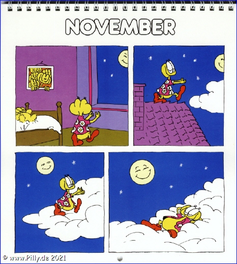 Der Schlerkalender 1987 November Pillhuhn als Schlafwandler