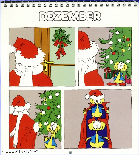 Der Schlerkalender 1987 Dezember Pillhuhn als Weihnachtsmann