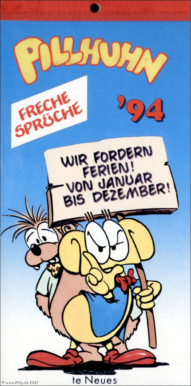 Pillhuhn Kalender Freche Sprche 1994