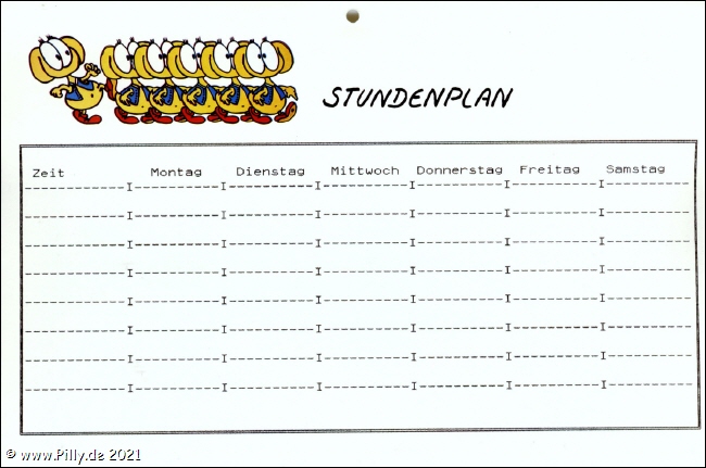 Pillhuhn Stundenplan