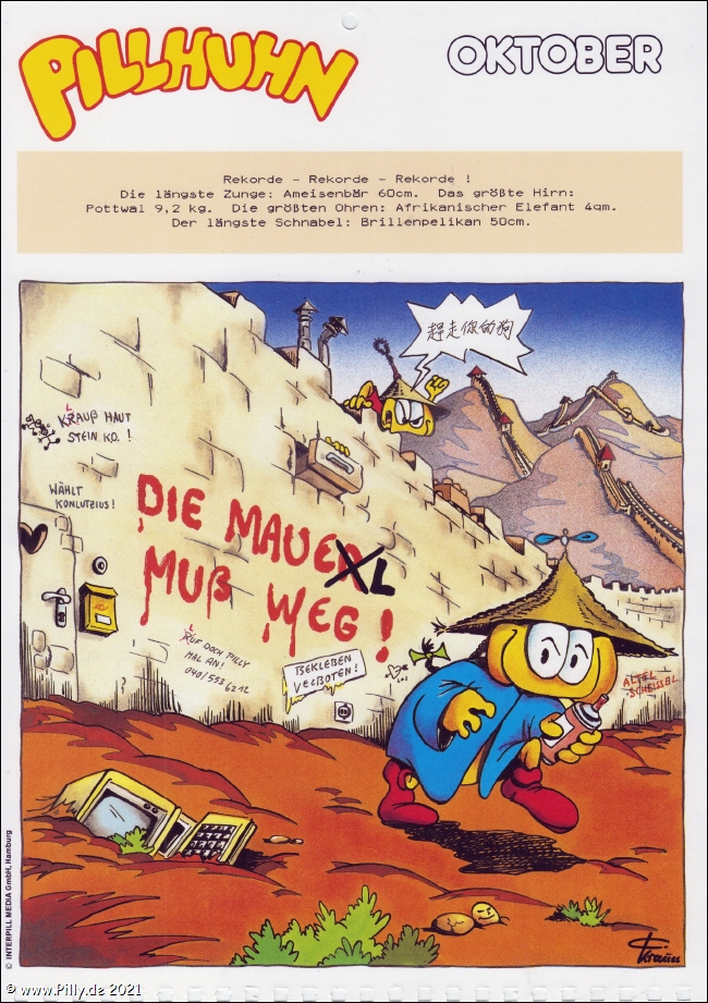 Pillhuhn Schlerkalender 1988 Oktober