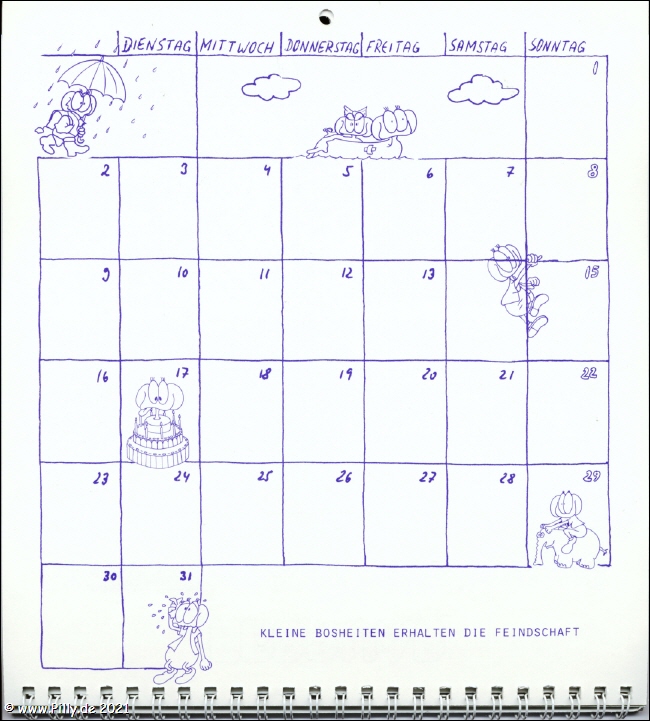 Schlerkalender Kalenderblatt  Mrz 1987
