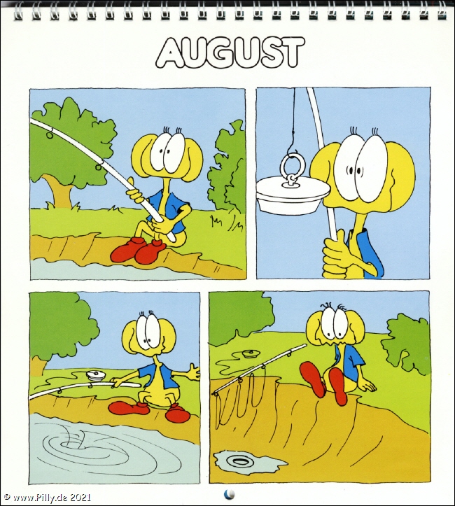Der Schlerkalender 1987 August Pillhuhn beim Angeln, Stpsel