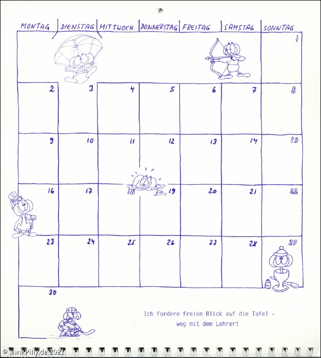 Schlerkalender Kalenderblatt November 1987